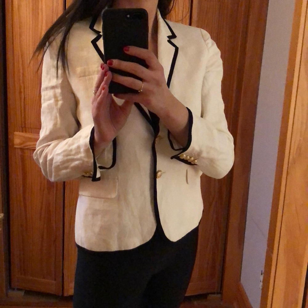 J.Crew women’s white linen blazer